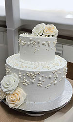 White and Cream Wedding Cake