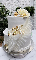 White and Cream Wedding Cake