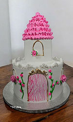 Child's Pink Tree House Cake