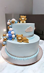 Light Blue Teddy Bear Cake